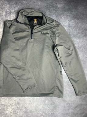 Timberland Men's Gray quater Zip Pullover Sweatshirt Size M